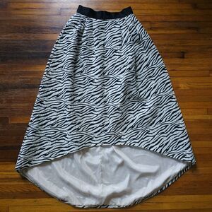 ABS by Allen Schwartz: NWT High-low Jacquard Zebra Print Maxi Skirt Sz: 8